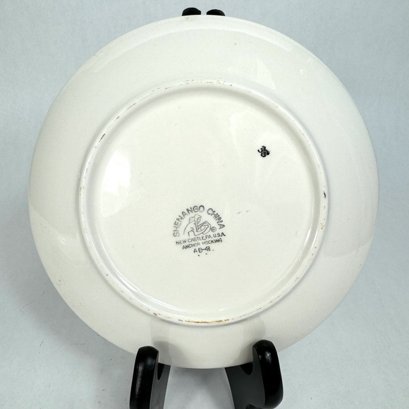 VTG 1970-80s Shenango China Menorah Bread Plates Judaica Restaurant Ware Set/4 - Picture 6 of 12